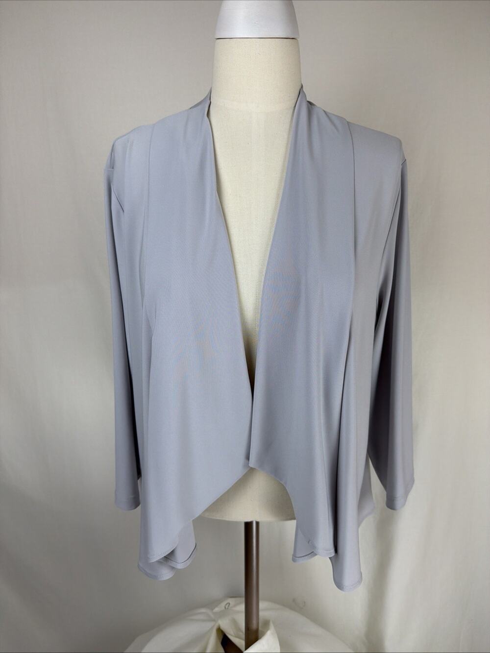 NWT Chalet Y75490 "Carson" Gray High Low Hem Open Shrug Jacket 2X #0740 USA